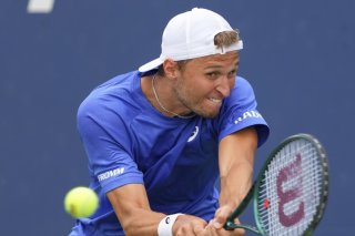 Leandro Riedi a un coup à jouer au 3e tour de l'US Open. KEYSTONE/AP/Kirsty Wigglesworth